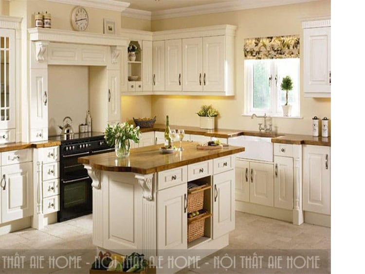 Phòng bếp với phong cách nội thất tân cổ bắt mắt