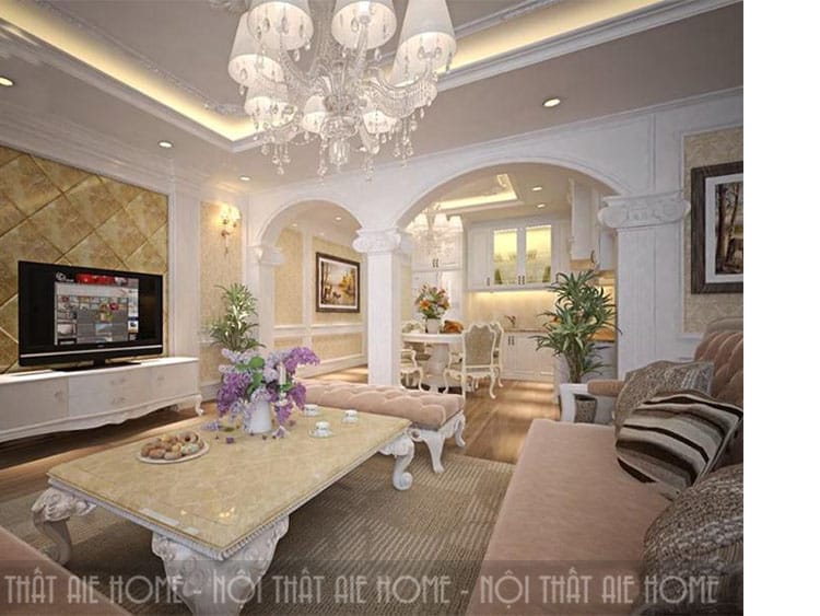 Thiết kế nội thất phong cách tân cổ sang trọng